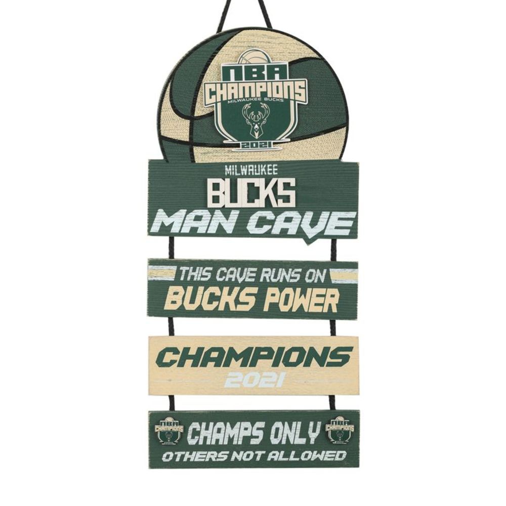 Milwaukee Bucks 2021 NBA Champions Man Cave Sign